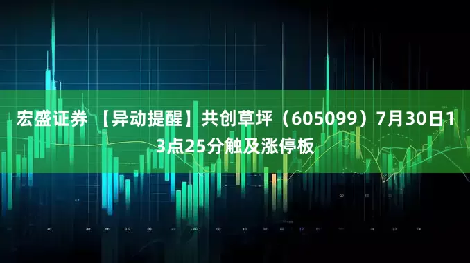 宏盛证券 【异动提醒】共创草坪（605099）7月30日13点25分触及涨停板